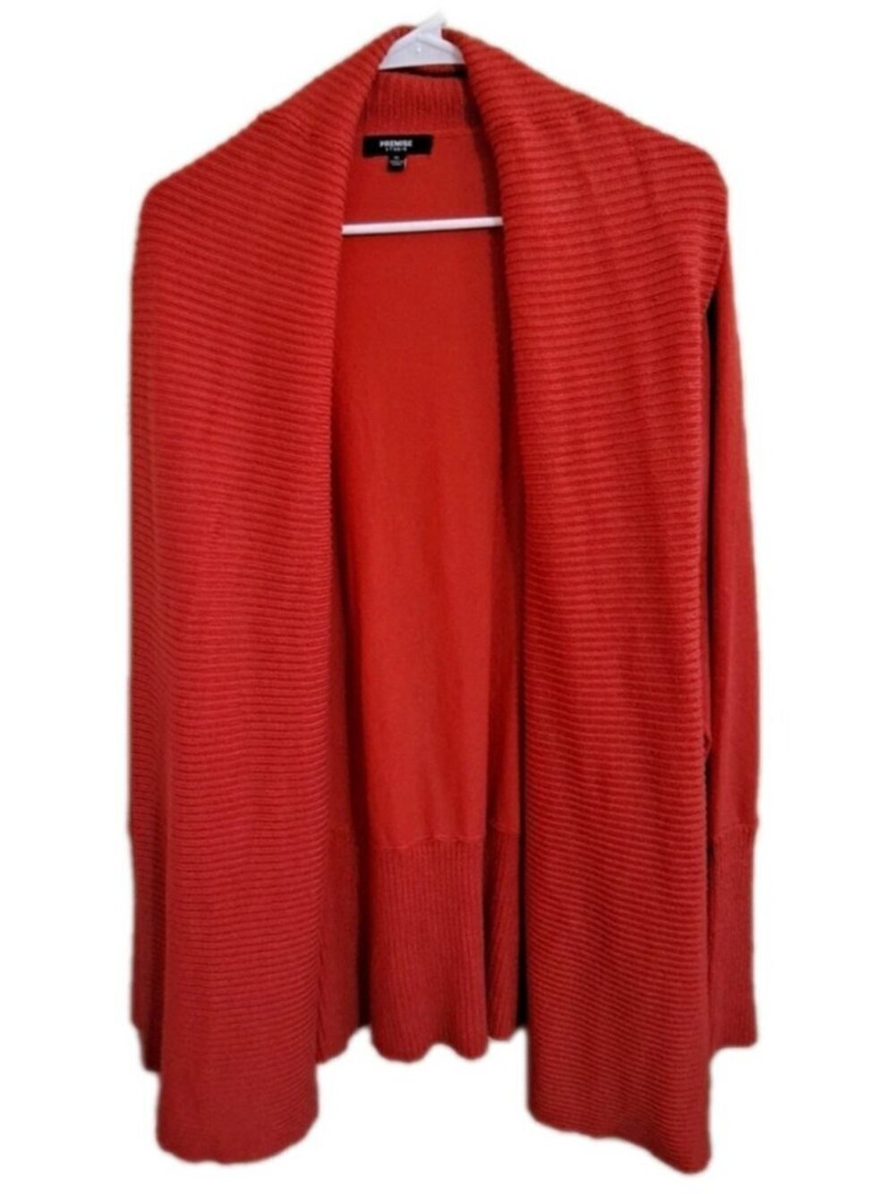 Premise Studio Women's XL Long Sleeve Open Front Orange Long Cardigan